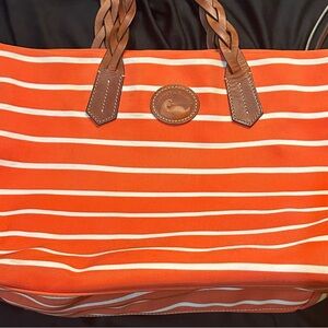 Orange Striped Dooney & Bourke Tote Bag